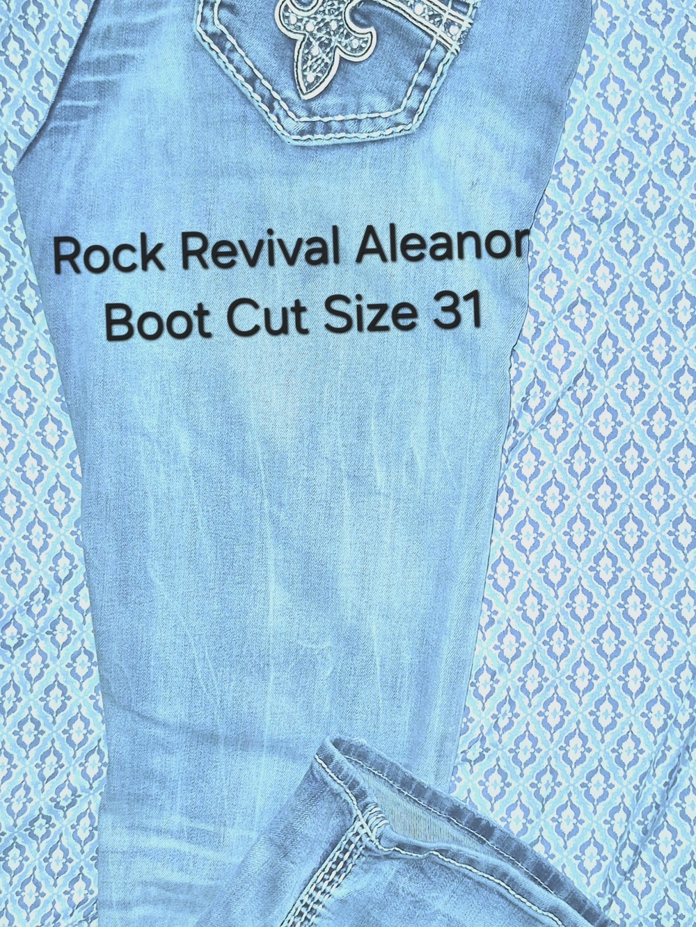 Rock Revival Aleanor Light Blue Boot-Cut Jeans